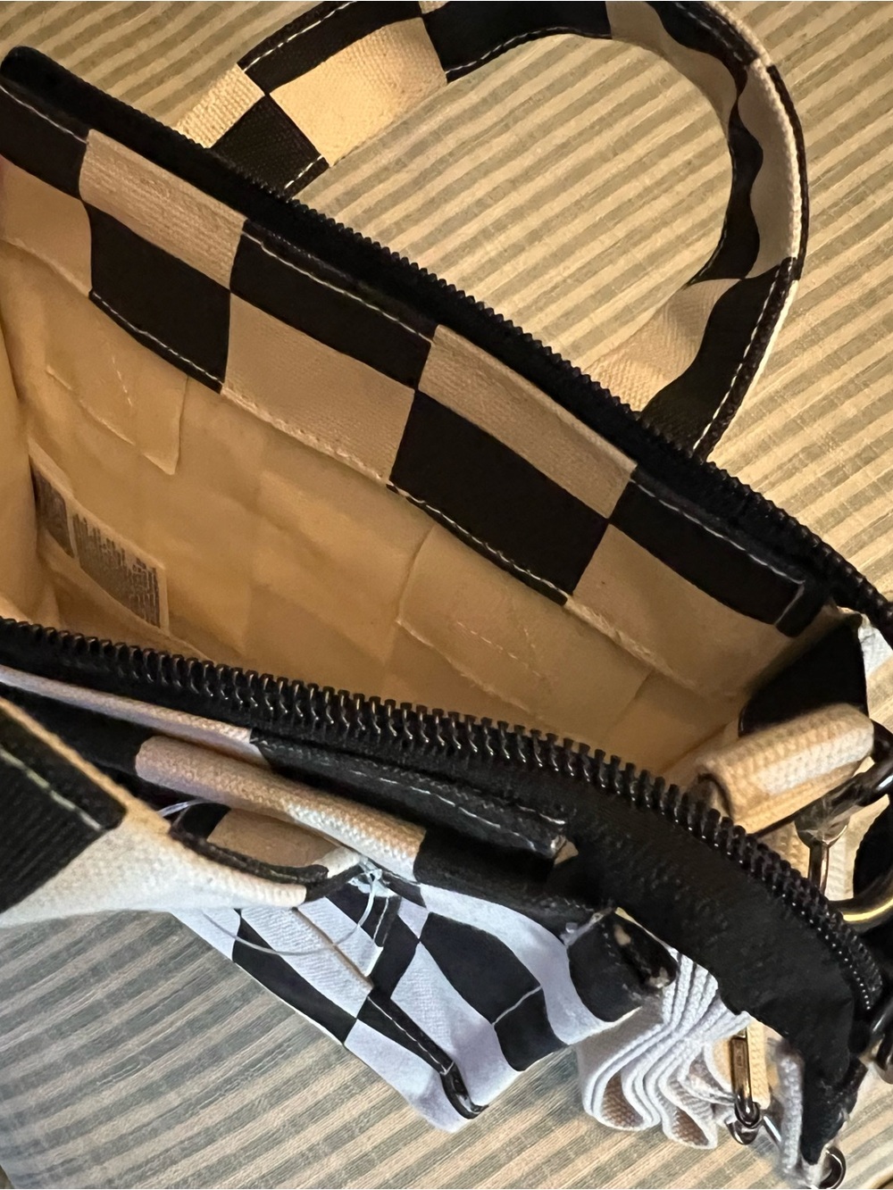 Vans Checkerboard Crossbody Tote - Black & White - Picture 3 of 3
